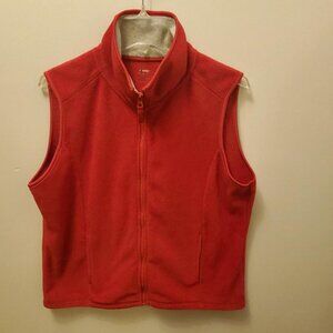 Women's SJB Active Zip Fleece Vest. Size L, Red, Pockets, Good Condition!